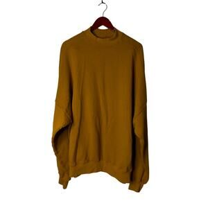 New Monitaly mock neck sweatshirt in mustard sz S